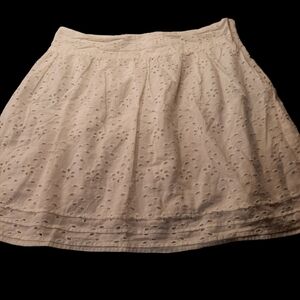 August Silk Options White Eyelet Skirt Size 10